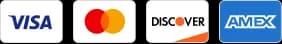 Accepted payment methods: Visa, Mastercard, Discover, American Express